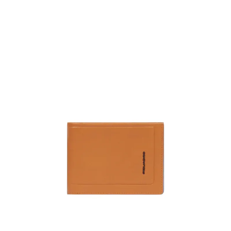 Piquadro Atlas men's leather wallet with coin purse, orange 2