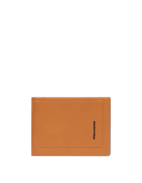 Piquadro Atlas men's leather wallet with coin purse, orange