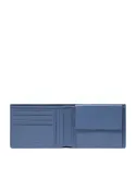 Piquadro Atlas men's leather wallet with coin purse, avio