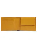 Piquadro Atlas men's leather wallet with coin purse, yellow
