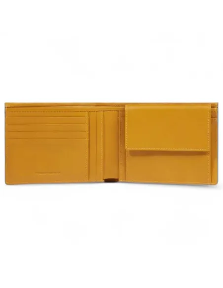 Portafogli uomo con porta monete Piquadro Atlas, giallo
