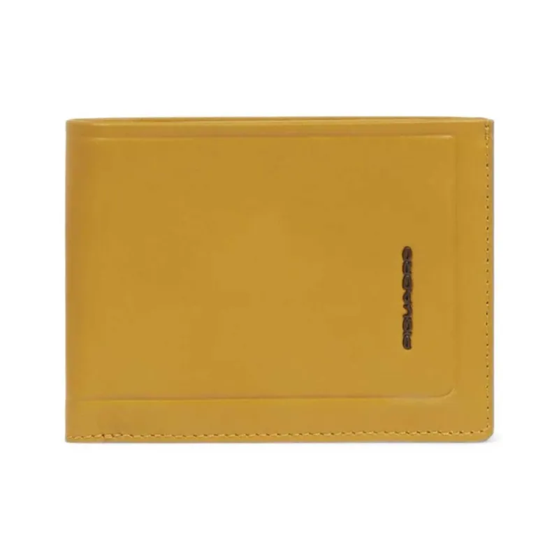 Piquadro Atlas men's leather wallet with coin purse, yellow 2