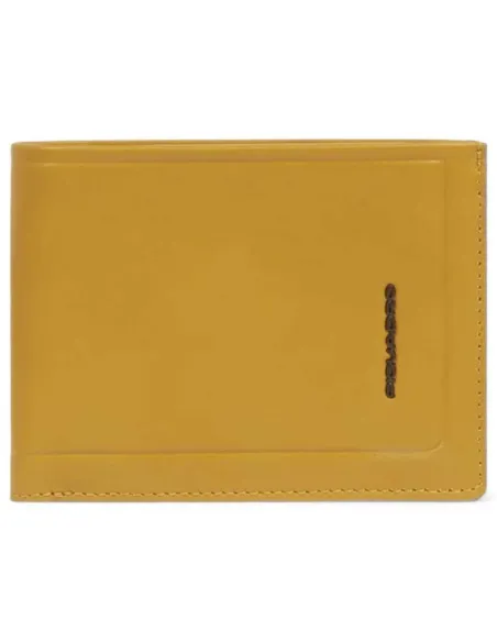 Piquadro Atlas men's leather wallet with coin purse, yellow