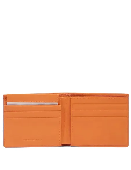Portafogli uomo sottile con porta documenti rimovibile Piquadro Atlas, arancio
