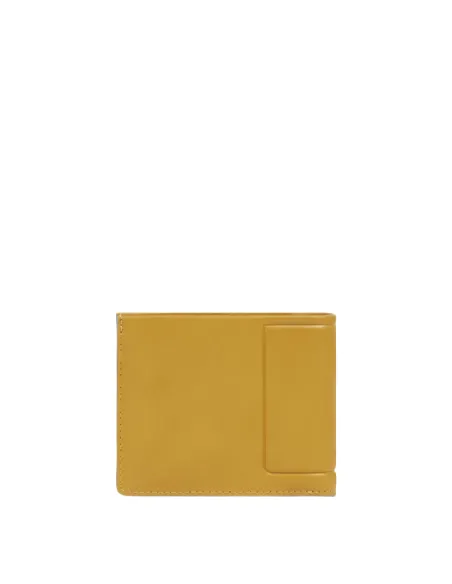 Piquadro Atlas slim wallet with removable document holder, yellow
