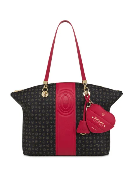 Pollini 70th anniversary shopping bag, black-red
