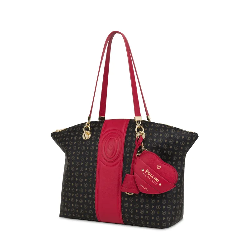Pollini 70th anniversary shopping bag, black-red 2