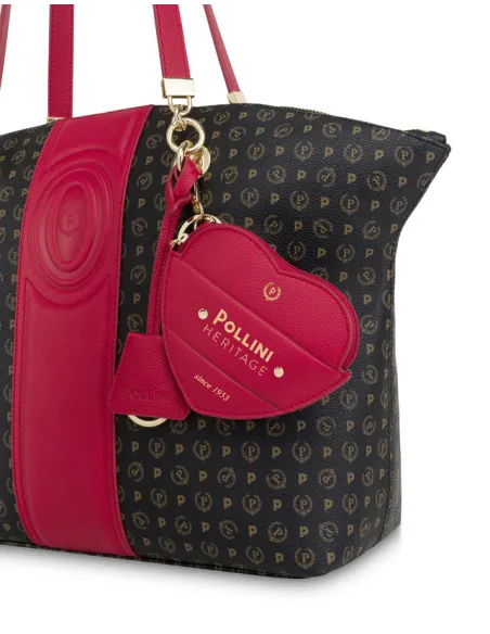 Pollini 70th anniversary shopping bag, black-red