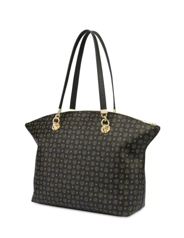 Shopping Pollini con zip, nera