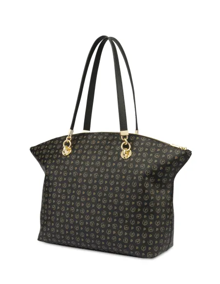 Shopping Pollini con zip, nera