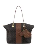 Pollini Einkaufstasche, schwarz-braun