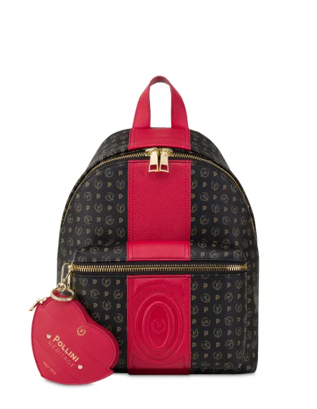 Pollini women's backpack, black-red