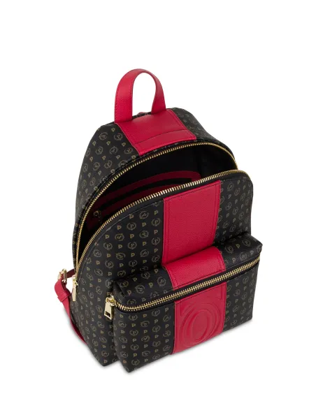 Zaino Pollini con logo centrale, nero-rosso