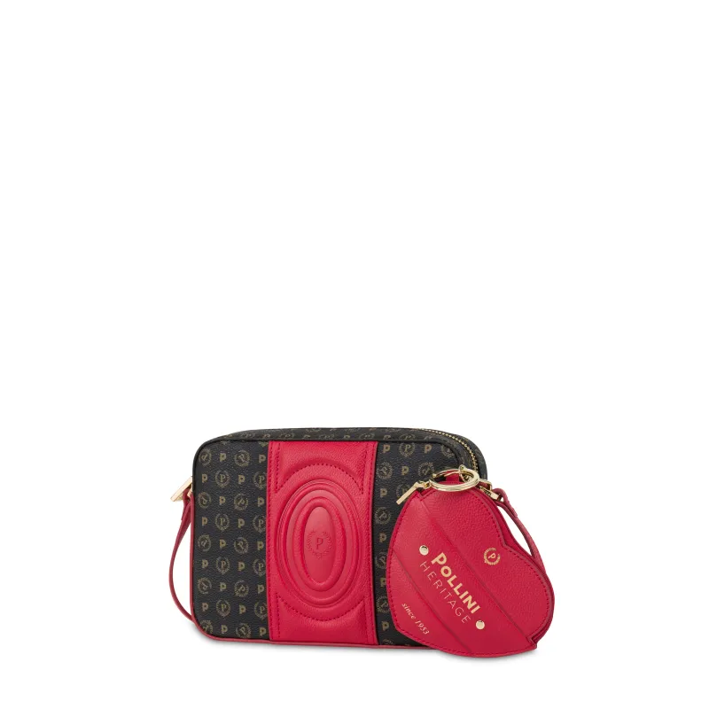 Pollini Heritage Umhängetasche, schwarz-rot 2