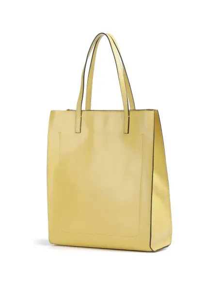 The Bridge Mirra shopping bag with zip fastener, light yellow