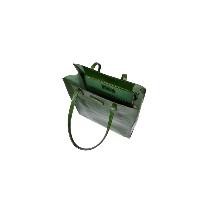 The Bridge Mirra shopping bag with zip fastener, thyme green 2