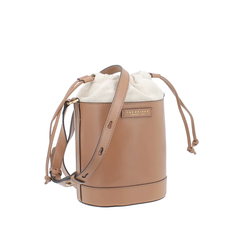 The Bridge Gloria bucket bag, marzipan 2