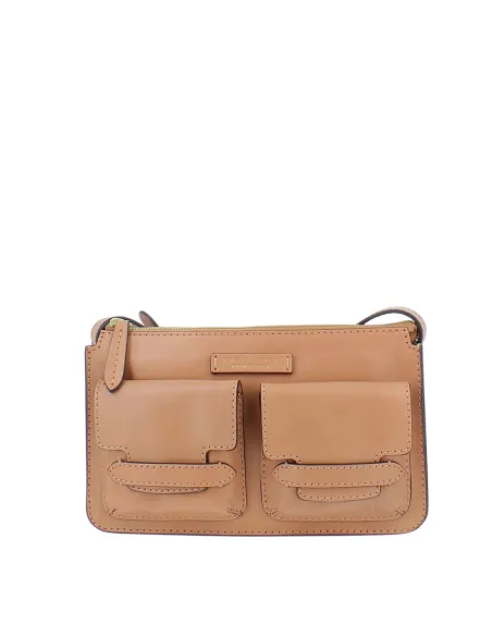 Borsa a tracolla con tasche esterne The Bridge Lucrezia, marzapane