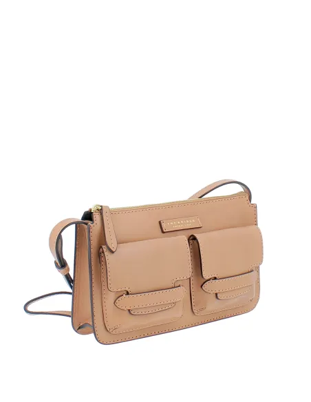 Borsa a tracolla con tasche esterne The Bridge Lucrezia, marzapane