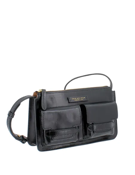 The Bridge Lucrezia cross-body bag with front pockets, black