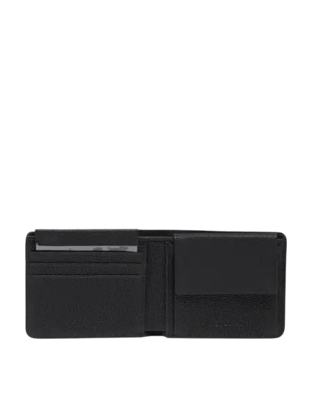 Piquadro Cronus kleine Geldbörse mit Münzfach, schwarz