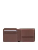 Piquadro Cronus small wallet with coin purse, brown