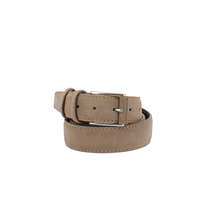 Men's belt in suede, dove grey