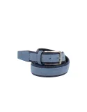 Men's belt in fabric and suede light blue