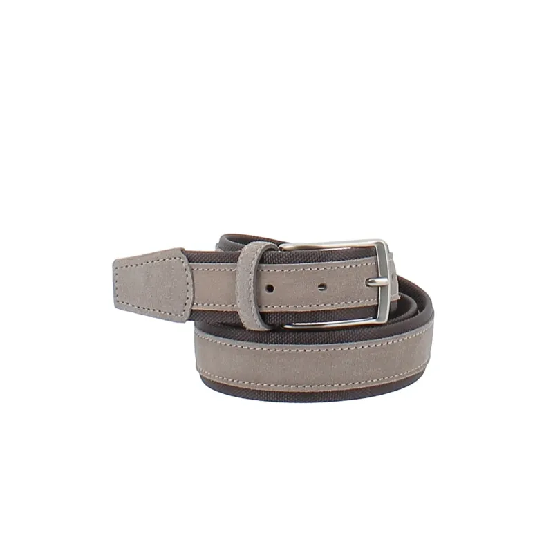 Men's belt in fabric and suede two-tone