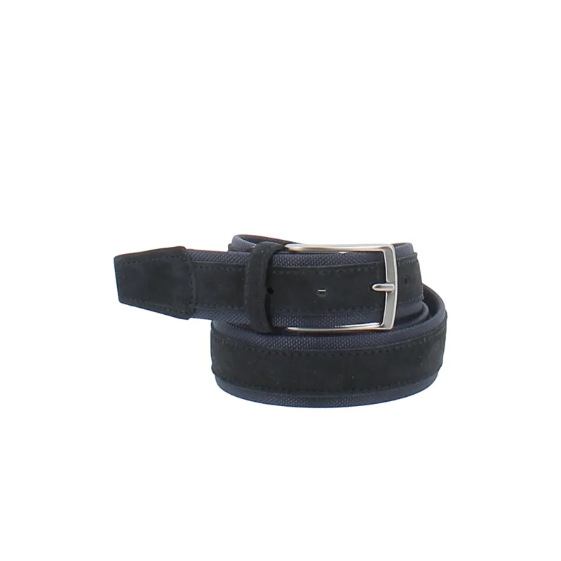 Herrengürtel aus Stoff und Wildleder Blau