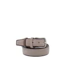Men's belt in leather and suede, dark brown/dove grey