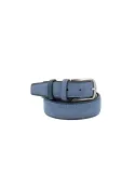 Cintura uomo in pelle e camoscio, blu-azzurro