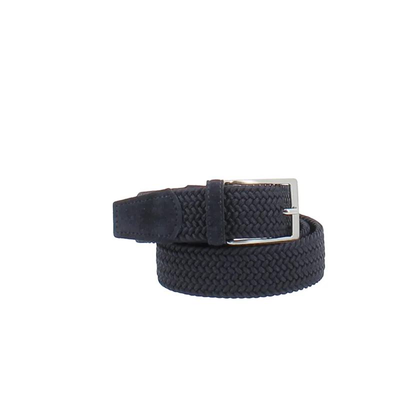 Cintura uomo in elastico e camoscio blu