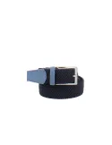 Cintura uomo in elastico e camoscio blu/avion