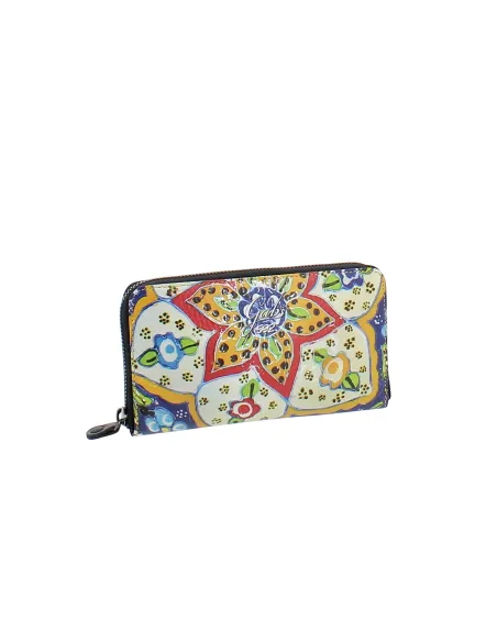 Gabs trip women's zipped wallet, Ceramic Flowers