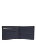 Piquadro Orion small men's wallet with removable ID and coin purse, blue