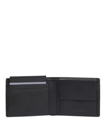 Piquadro Orion small men's wallet with removable ID and coin purse, black
