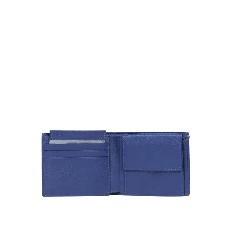 Kleine Herrengeldbörse mit Münzfach Piquadro PQ Earth, blau