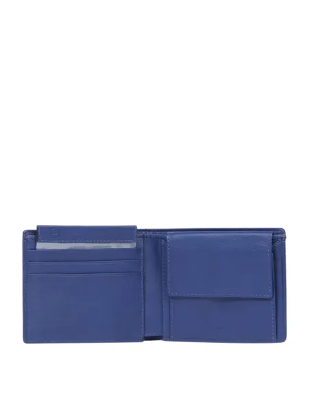 Piquadro PQ Earth small wallet with coin purse, blue