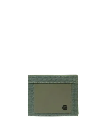 Piquadro Orion small men's wallet with coin purse and document window, green