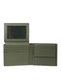 Piquadro Orion small men's wallet with coin purse and document window, green