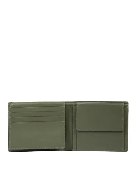Piquadro Orion small men's wallet with coin purse and document window, green