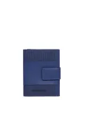 Piquadro PQ-Earth fabric and vegan leather small trifold wallet, blue