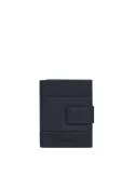 Piquadro PQ-Earth fabric and vegan leather small trifold wallet, black