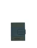 Piquadro PQ-Earth fabric and vegan leather small trifold wallet, green