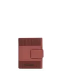 Piquadro PQ-Earth fabric and vegan leather small trifold wallet, orange