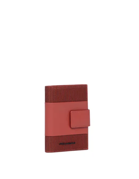 Piquadro PQ-Earth kleine Geldbörse aus Stoff und veganem Leder, orange