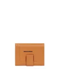 Piquadro Atlas kleine Leder Geldbörse für Männer, orange