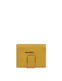 Piquadro Atlas small leather men's wallet, yellow