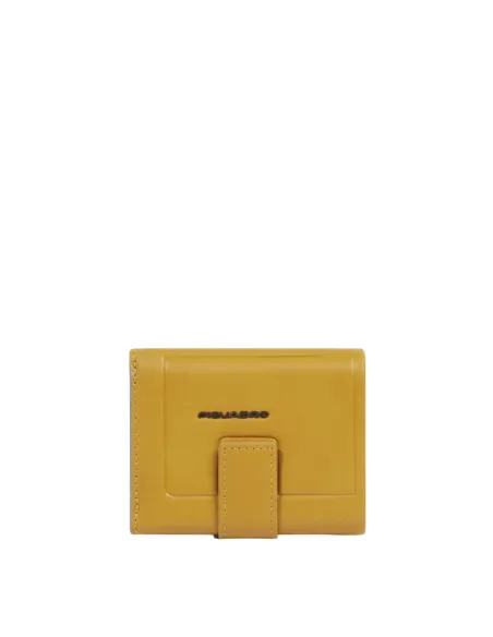 Piquadro Atlas small leather men's wallet, yellow
